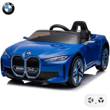 BMW i4 Elektrische Kinderauto 12 volt met afstandbediening - blauw