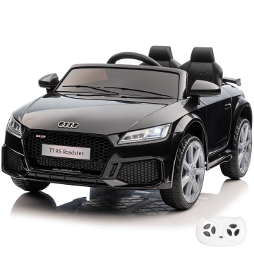 Audi TT RS kinderauto zwart zijspiegel koplamp