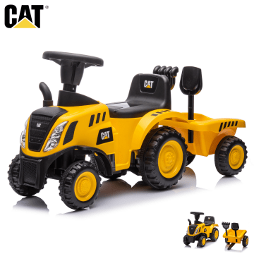 CAT Tractor Loopauto met Aanhanger - Geel