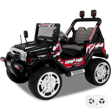 Jeep Drifter Elektrische Kinderauto 12V - Zwart