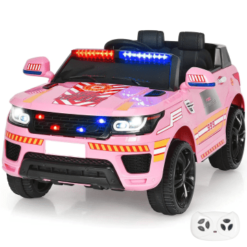 Elektrische Brandweer Kinderauto Land Rover-stijl 12V - Roze