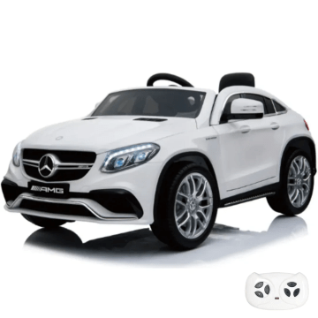 Mercedes GLE63 AMG kinderauto wit zijaanzicht voorkant